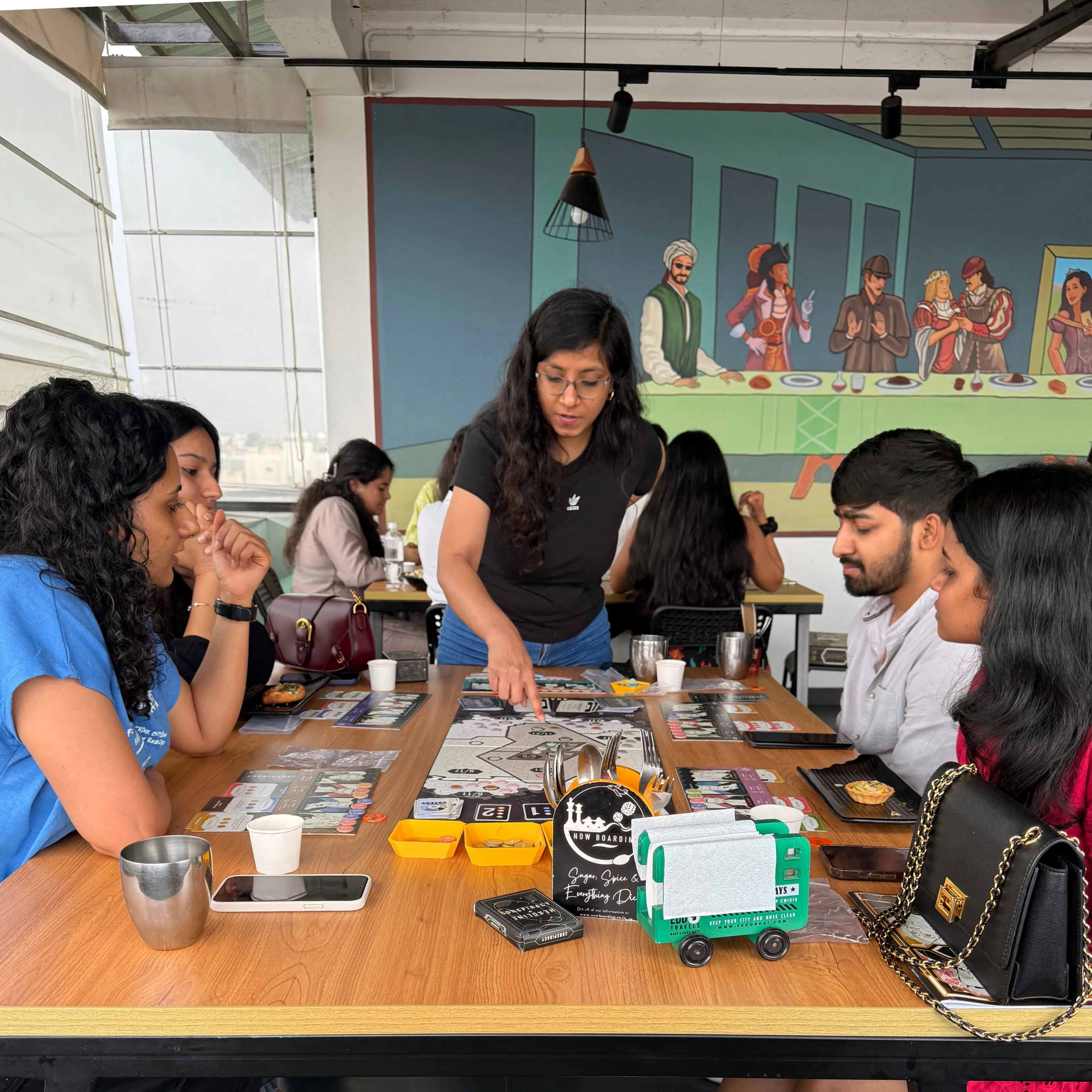 Group laughing during a session